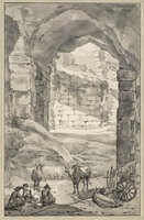 Q+ 020
          <br/>
          Antieke ruïne met drie zittende boeren bij hun vee
          <br/>
          <em>Romeyn, Willem (ca. 1624-ca. 1694)</em>